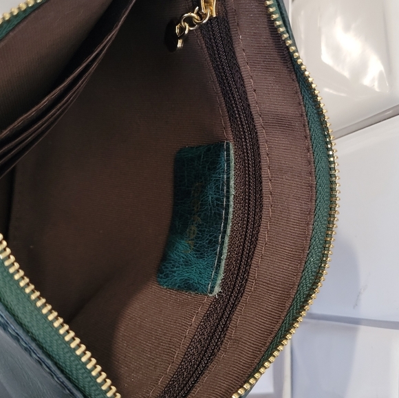 BEFEN Green Marbled Vegan Wristlet Pouch with Multiple Internal Compartm… - Picture 7 of 9